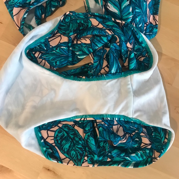 Blue Floral One Piece Bikini - Picture 5 of 5